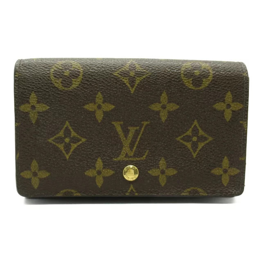 Louis Vuitton Porte Monnaie Bi Bietrezor fold Brown Canvas Wallet Monogram - Picture 2 of 8